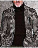 Houndstooth Pattern Single Breasted Casual Blazer