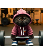 Cute Fitness Cat Sculpture