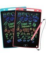 LCD Writing Tablet, 2 Packs Drawing Pads for Kids 3 4 5 6 Years Old 8.5 Inch Colorful Lines Doodle Scribble Boards Educational Toys for Boys Girls Road Trip EssentialsTravel Game Toys,Pink+Blue