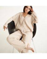 Fashion Shirt Pajamas Wholesale Cotton Loose Pajama Pants Two-piece Ladies Homewear