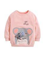 Children's sweatshirt autumn and winter new knitted embroidered long sleeve girls' sweatshirt