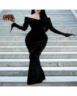 Solid Dark Black Dress