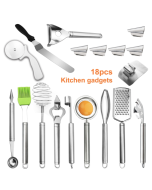 Stainless steel vegetable cutter and grater, specifications: 4 blades + finger guard, color box