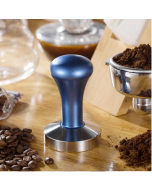 Stainless steel solid wood handle integrated coffee tamper, specification: 57.5 mm, color: oak handle