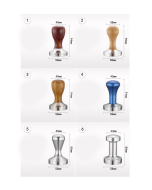 Stainless steel solid wood handle integrated coffee tamper, specification: 57.5 mm, color: stainless steel integrated