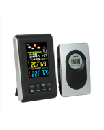 Indoor and outdoor temperature and humidity digital electronic clock black/white