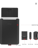 QIUMING Bolsa para laptop 11/12/13/14/15/16 polegadas capa para notebook bolsa fina com armazenamento de mouse e alça de cabotamanho: 16 polegadas