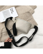 Women Crocodile Pattern Chest Bag PU Leather Waist Bag Vintage Crossbody Bag