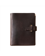 A5 cowhide vintage loose-leaf notebook diary office business simple notepad crazy horse leather handbook