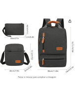 ERYUE Mochila Para Laptop,Mochila Com 3 Peças Mochila Masculina Laptop Mochila Bolso Pequeno Para Viagem Escola Trabalho Trabalho Faculdade Cabe Até 14,5 Polegadas, Preto
