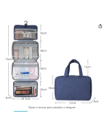 Moniss Bolsa de maquiagem portátil para viagem Bolsa de armazenamento à prova d'água Bolsa de cosméticos Organizador de ferramentas de maquiagem Bolsa grande de toalete para homem e mulher