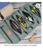 GoolRC Bolsa de ferramentas para enrolar em lona, organizador de ferramentas multiuso com 5 bolsos com zíper, bolsa de transporte para chaves, soquetes, chaves de fenda