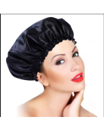 Large Shower Caps for Women Long Hair Reusable Double Layer Waterproof Satin Shower Hair Bath Cap