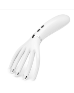 Mini rechargeable head electric massager Multi-function heating vibration massage comb (pearl white)