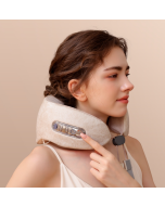 Cervical Spine Massager Multi-function Shoulder and Neck Hot Kneading Massager (Beige)