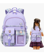 Mochila Escolar Meninas | escola da menina - Mochila escolar com vários bolsos, mochila viagem casual princesa para criança, roxo/
