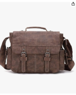 Mens Messenger Bag Vintage PU Leather for Men Waterproof iPad Briefcases Shoulder Bag