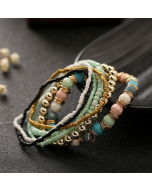 Four Seasons Bohemian Multi-Layered Beaded Women's Elastic Bracelet