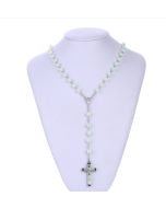 Acrylic luminous rosary cross necklace (luminous green)