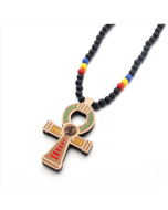 Wood Bead Word Frame Pendant Necklace Hip Hop Jewelry