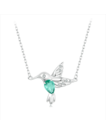 S925 sterling silver platinum-plated smart hummingbird necklace for women (BSN378)