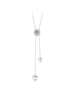 S925 sterling silver sparkling moissanous tassel love necklace (MSN029)