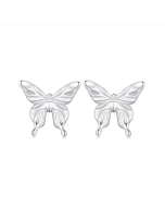 BSE861 sterling silver S925 platinum plated butterfly earrings