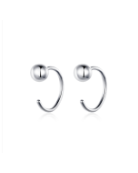 Sterling silver earrings, simple platinum-plated earrings, elegant small ball earrings
