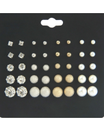 20 pairs/pack, six-claw zircon earrings, women’s pearl-encrusted diamond jewelry