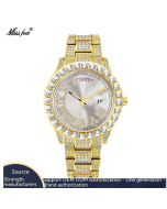 MISSFOX brand watch foreign trade popular fashion full diamond hip hop diamond water ghost day calendar men's watch