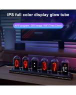RGB Nixie Tube Clock LED Glows IPS Color Screen DIY Analog Digital Tube Night lights Gaming Desktop Home Decoration Gift Idea