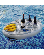 New summer inflatable PVC water ice bar self-service ice tray, party floating portable beverage holder (with manual air pump)