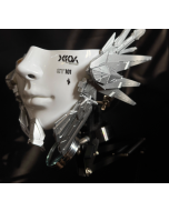 Halloween cosplay cyberpunk mechanical girl mask half face flying
