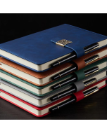 Manufacturers wholesale a5 notebook set business gift retro notepad hand account book soft leather cover printed logo