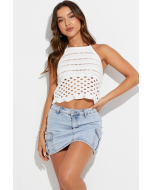 Blue Mini Cargo Skirt Low Rise Denim