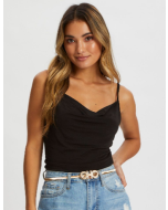 Stretchable Belt with Textured Metallic Buckle