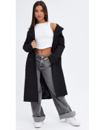 Cotton Long-Sleeve Trench Coat