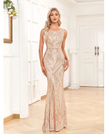 Sequin Mermaid Hem Formal Dress