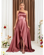 Tulip Hem Bridesmaid Dress with One-Shoulder Design