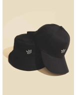 2pcs Men Crown Embroidery Baseball Cap & Bucket Hat