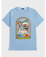 Stevenrhodes Graphic Letter Print Tee for Men - ROMWE