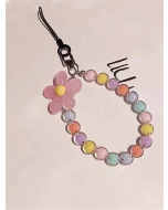 1pc Flower Decor Beaded Phone Lanyard