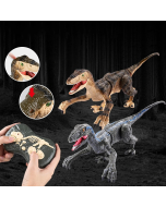 RC Raptors Velociraptor Dinosaur Jurassic Dinobot Toy - Brown