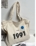 Men Letter Graphic Shopper Bag