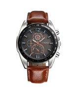 Business Men's Watch with Quartz Movement and Leather Strap - NO.2