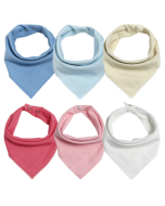 Set of 4 Reversible Bamboo Cotton Baby Bandana Drool Bibs