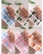 Floral Print Nail Art Sticker Set with 3 Nail Files