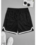 Contrast Tape Mesh Shorts for Men