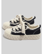 Stylish Lace-up Outdoor Canvas Shoes for Women's Casual Wear