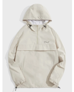 Hooded Jacket for Men with Cool Letter Graphics